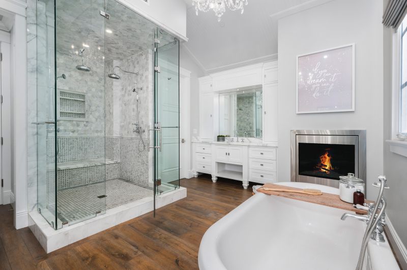 Elegant Walk-In Shower with Glass Enclosure